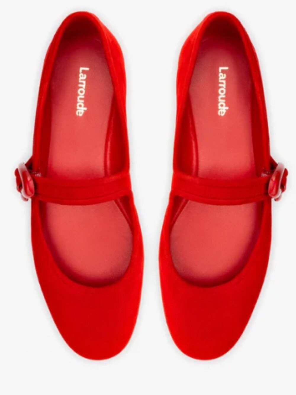 Larroude Verona Ballet Flats NWOT in Scarlet Suede | Red Maryjanes | Size 7.5